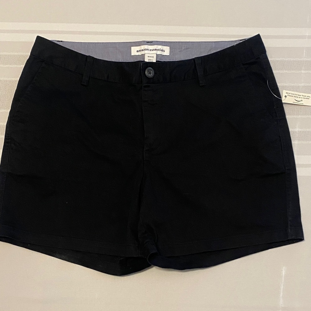 Amazon Essentials Women's Classic Black Cotton Shorts